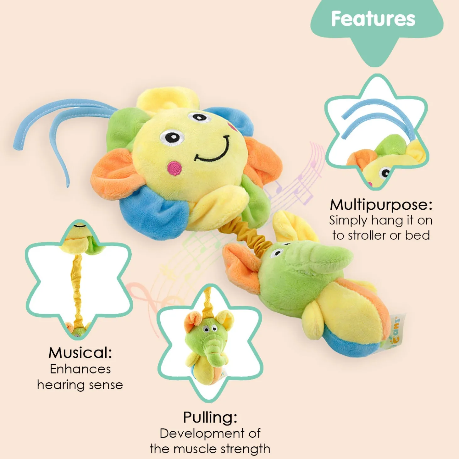 Sunflower Yellow Pulling Toy