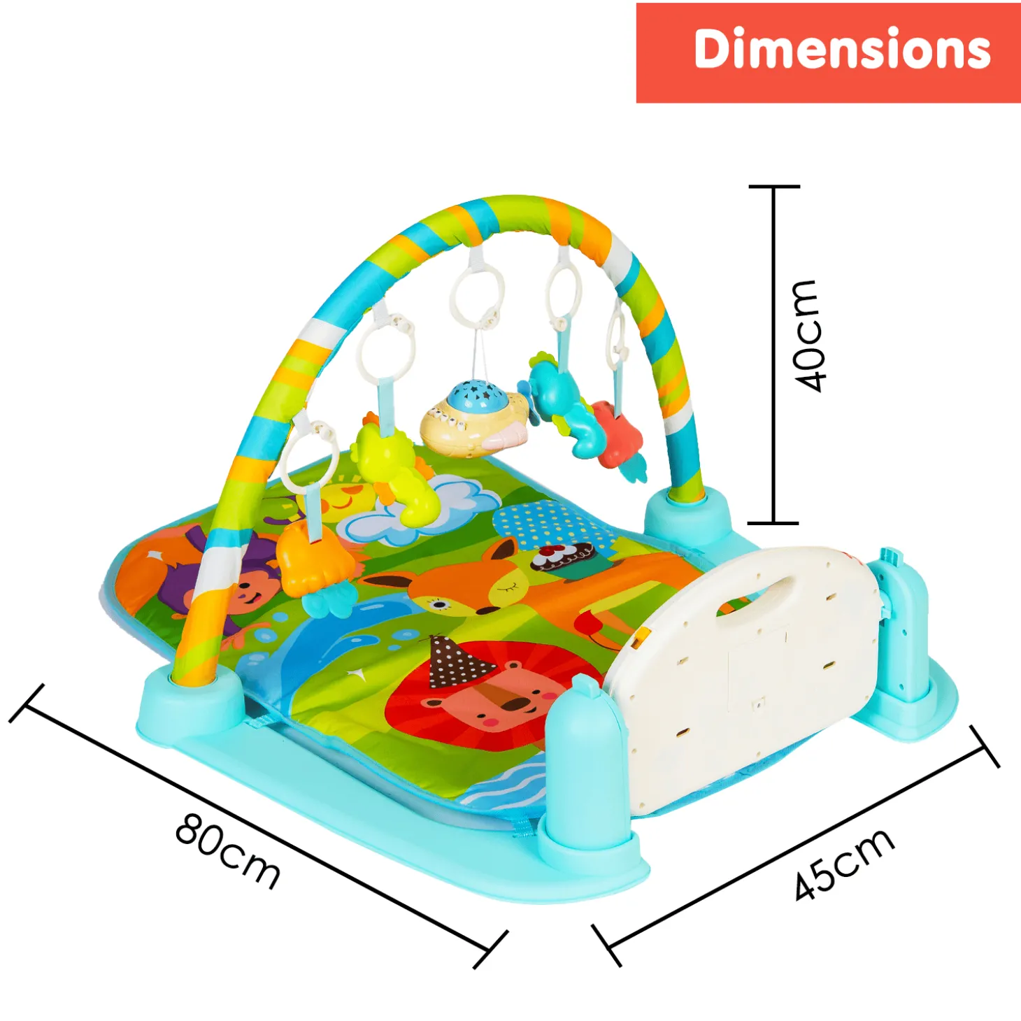 Sunny Zoo Day Multicolour Piano Activity Gym