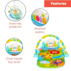 Sunny Zoo Day Multicolour Piano Activity Gym