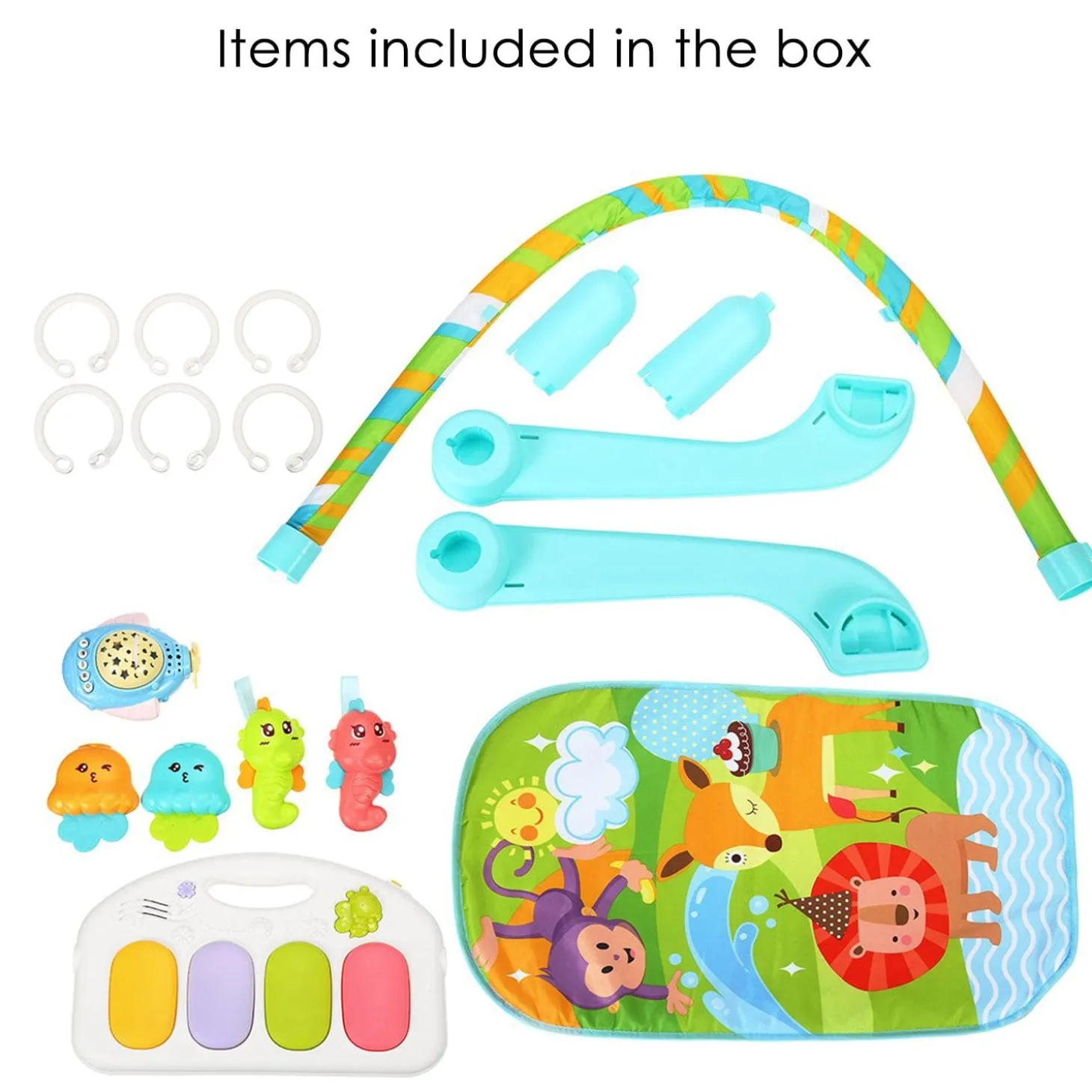 Sunny Zoo Day Multicolour Piano Activity Gym