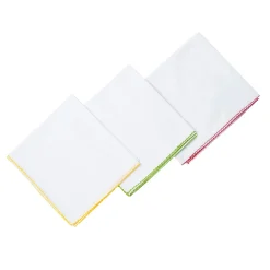 Swaddle Wrapper Pack Of 3 White With Colour Border Yellow Green Red