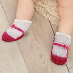 Sweet Bows White And Pink Socks Booties