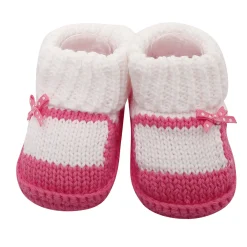 Sweet Bows White And Pink Socks Booties