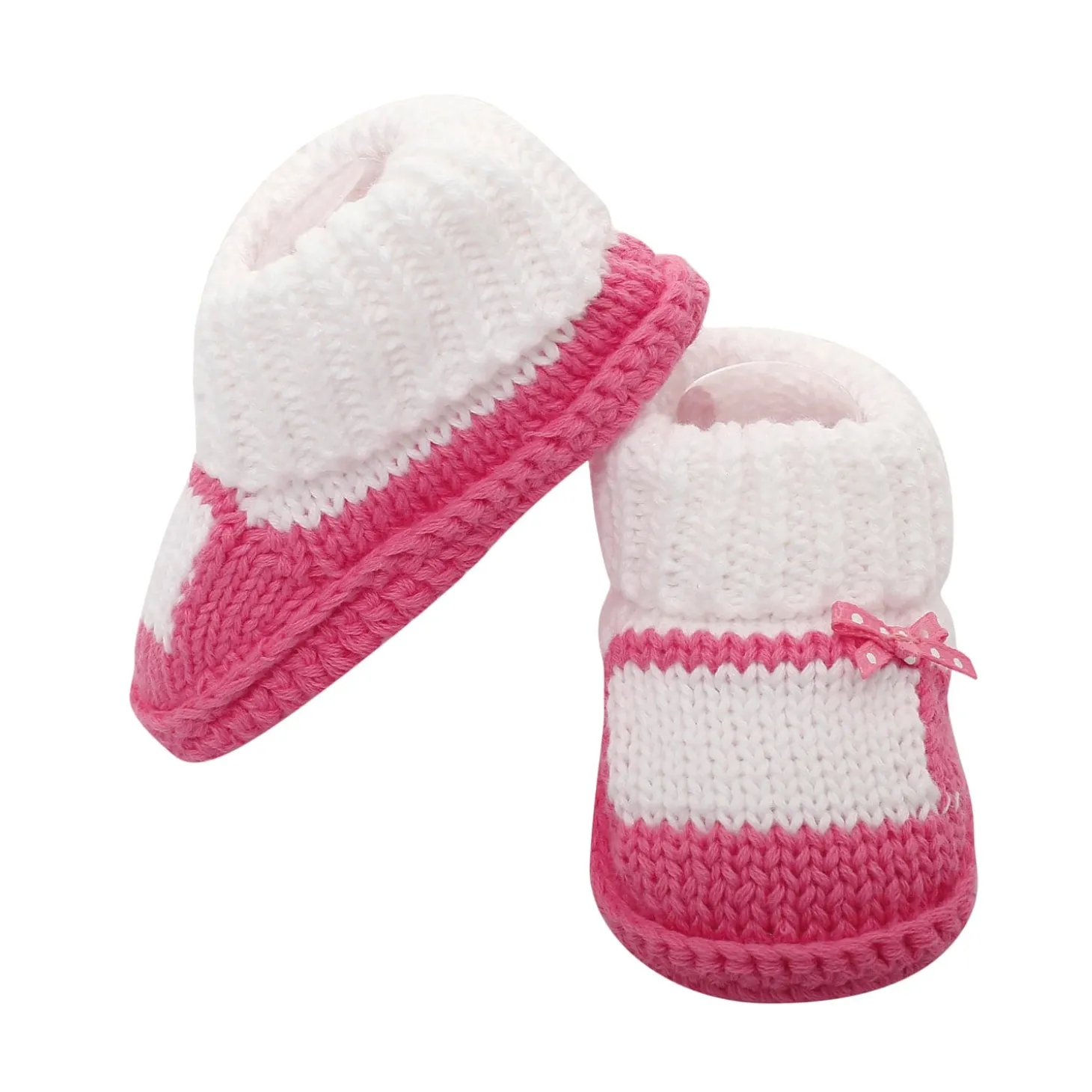 Sweet Bows White And Pink Socks Booties