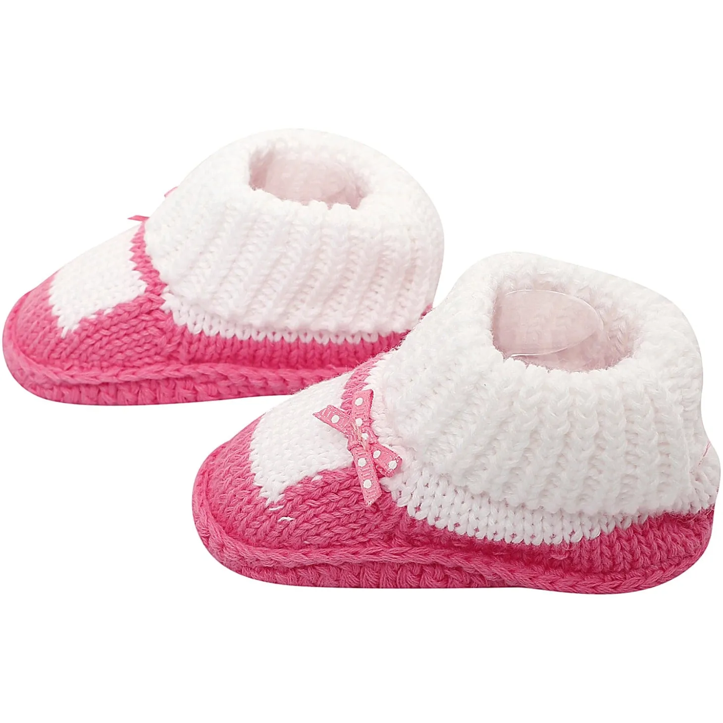 Sweet Bows White And Pink Socks Booties