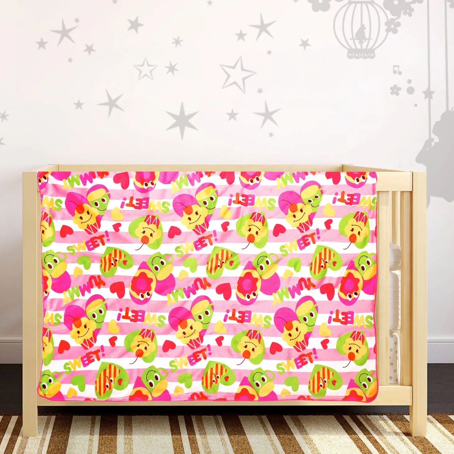 Sweet Cupcake Pink And Yellow Blanket