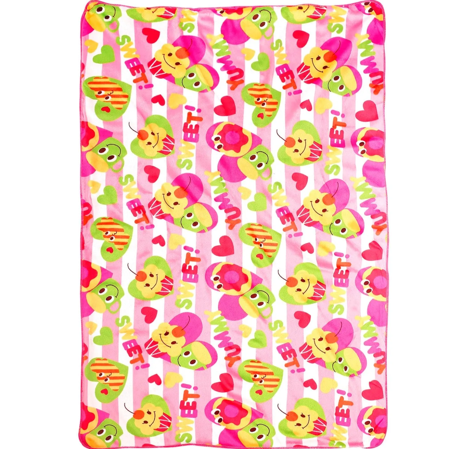 Sweet Cupcake Pink And Yellow Blanket