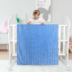Swirl Blue Fur Blanket