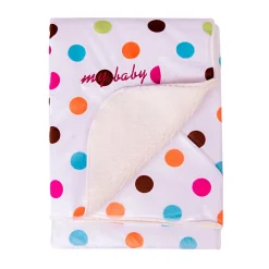 Teddy Polka Dot White Fur Blanket