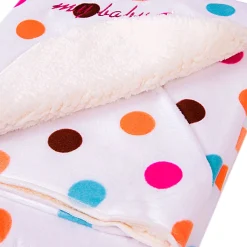 Teddy Polka Dot White Fur Blanket