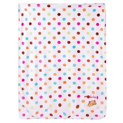 Teddy Polka Dot White Fur Blanket