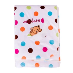 Teddy Polka Dot White Fur Blanket