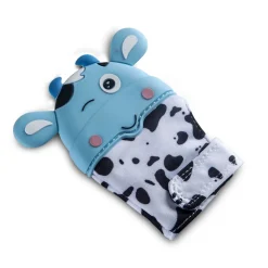Teething Mitten Silicone Self Soothing Glove 1 Pc Cow Shape - Blue