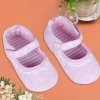 Textured Hookloop Premium Girls Anti-Slip Ballerina Shoes - Pink