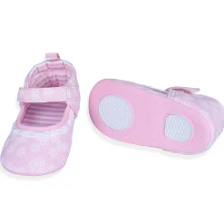 Textured Hookloop Premium Girls Anti-Slip Ballerina Shoes - Pink
