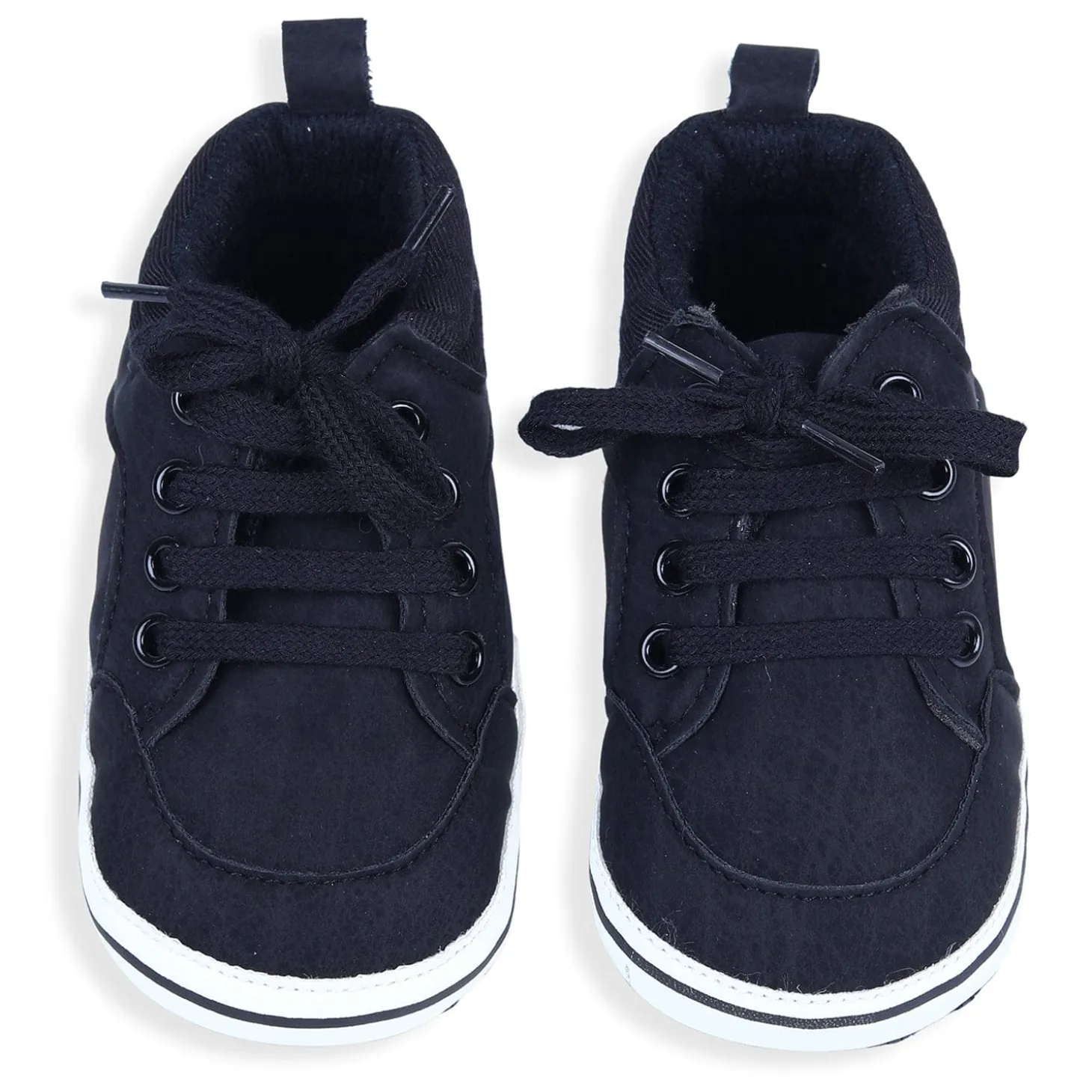 Textured Leather Lace-Up Stylish Anti-Slip Sneaker Shoes - Navy Blue