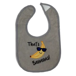 That's Bananas Grey, Orange And Blue 3 Pk Bibs