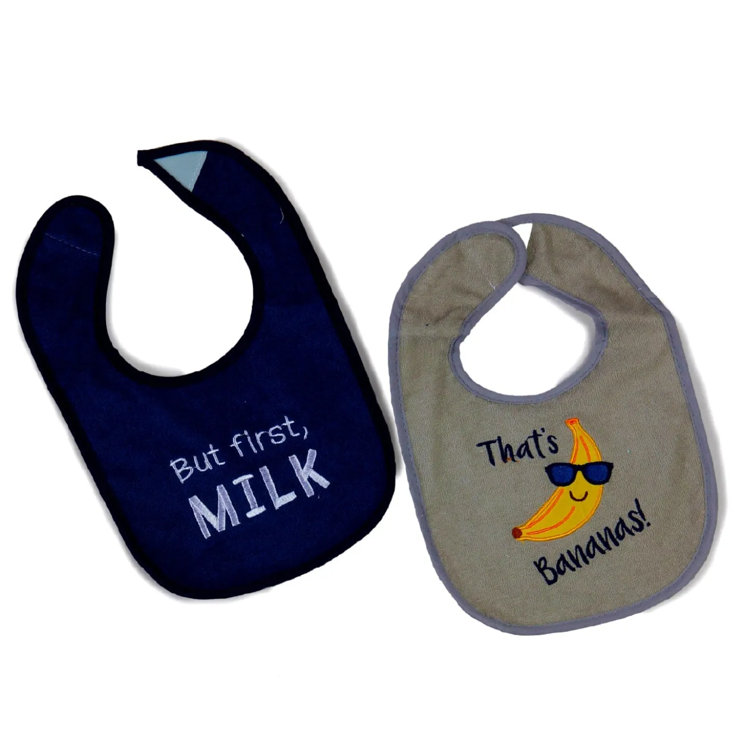 That's Bananas Grey, Orange And Blue 3 Pk Bibs