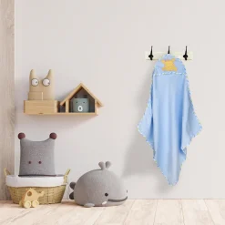 Tiger Blue Applique Hooded Towel & Wash Cloth Set