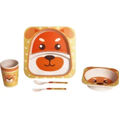 Tiger Orange Bamboo Fiber Dinner Set Large