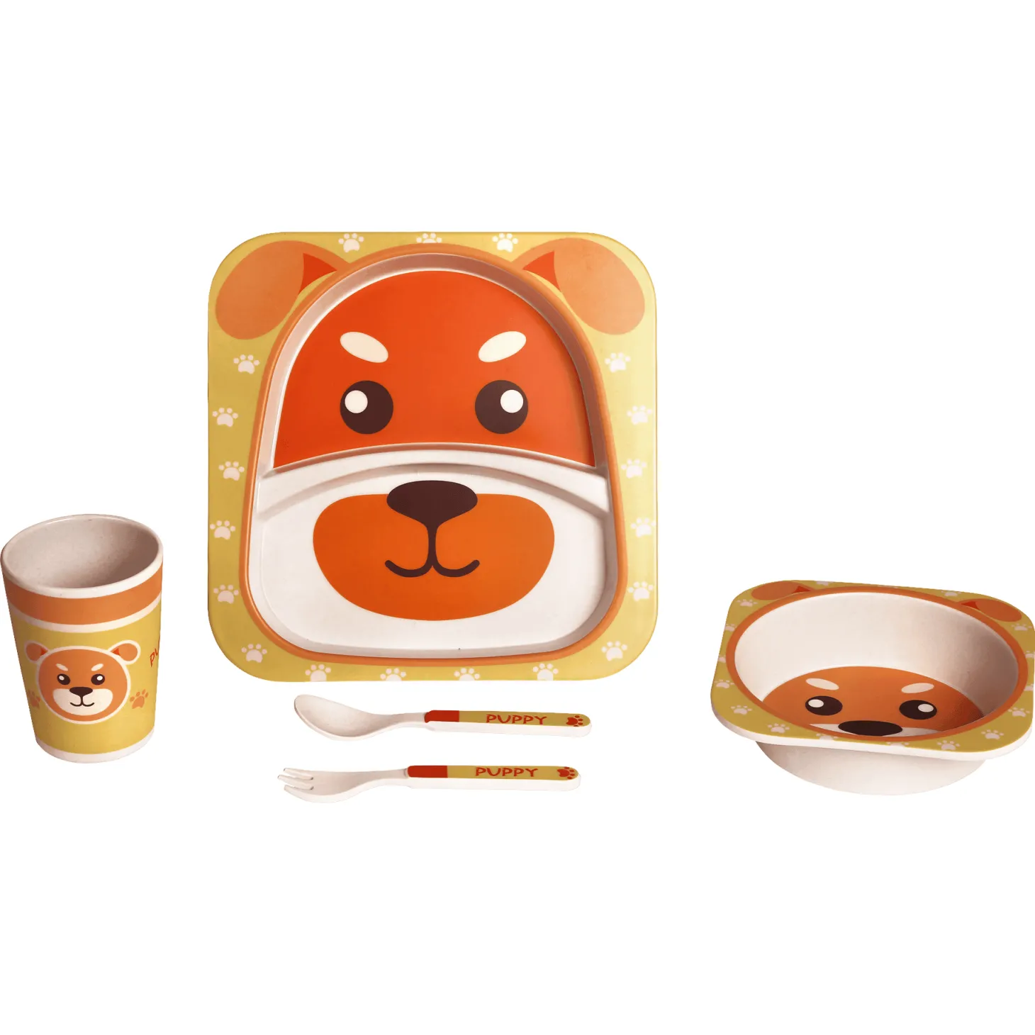 Tiger Orange Bamboo Fiber Dinner Set Large