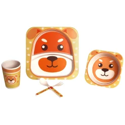 Tiger Orange Bamboo Fiber Dinner Set Large