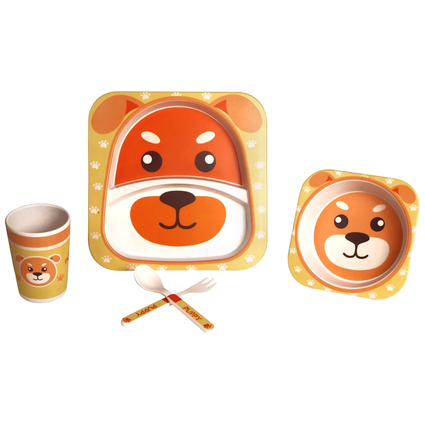 Tiger Orange Bamboo Fiber Dinner Set Large