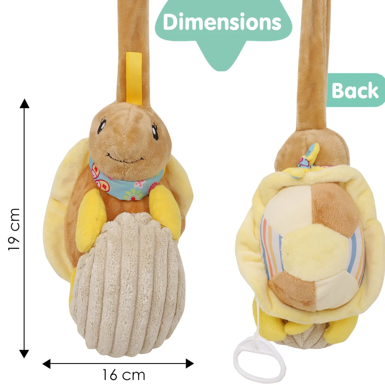 Tortoise Yellow Hanging Pulling Toy