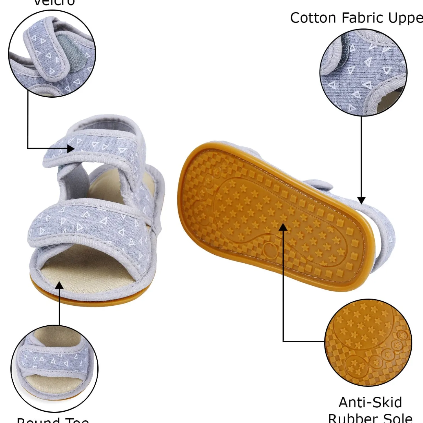 Triangle Comfortable Anti-skid Floater Sandals - Grey