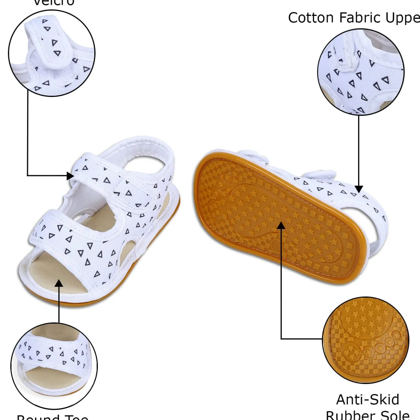 Triangle Comfortable Anti-skid Floater Sandals - White