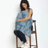 Tropical Cotton Breastfeeding Infant Nursing Cover Grey