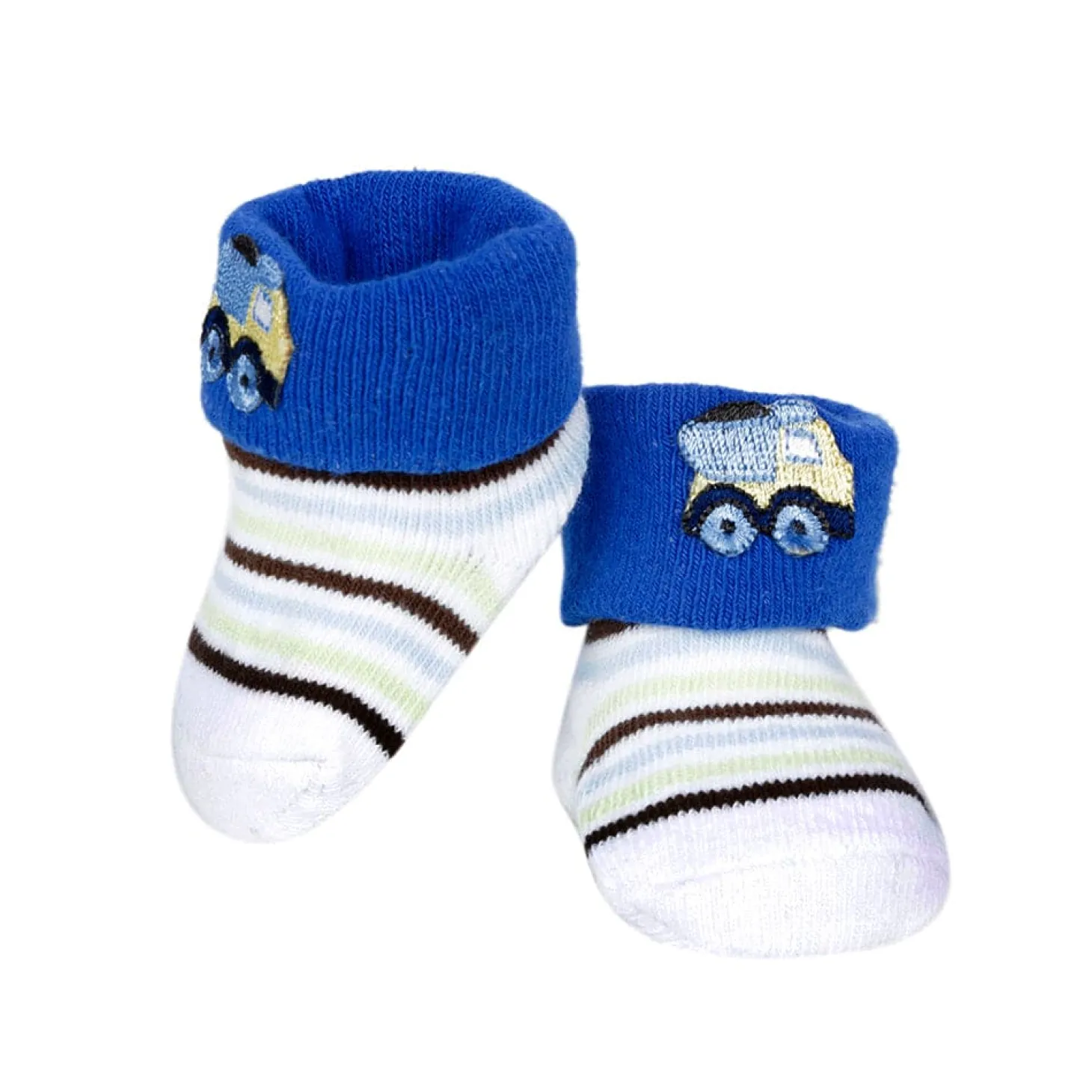 Truck & Striped Blue 2 Pk Socks