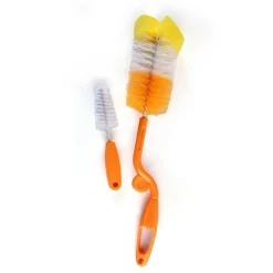 Twist And Turn Orange Bottle And Nipple Cleaning Brush Set of 2