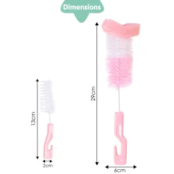 Twist And Turn Pink And Orange 2 Bottle And 2 Nipple Cleaning Brush Set of 4