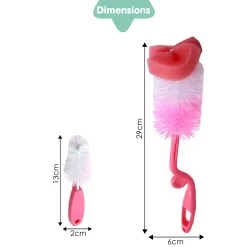 Twist And Turn Pink Bottle And Nipple Cleaning Brush Set of 2