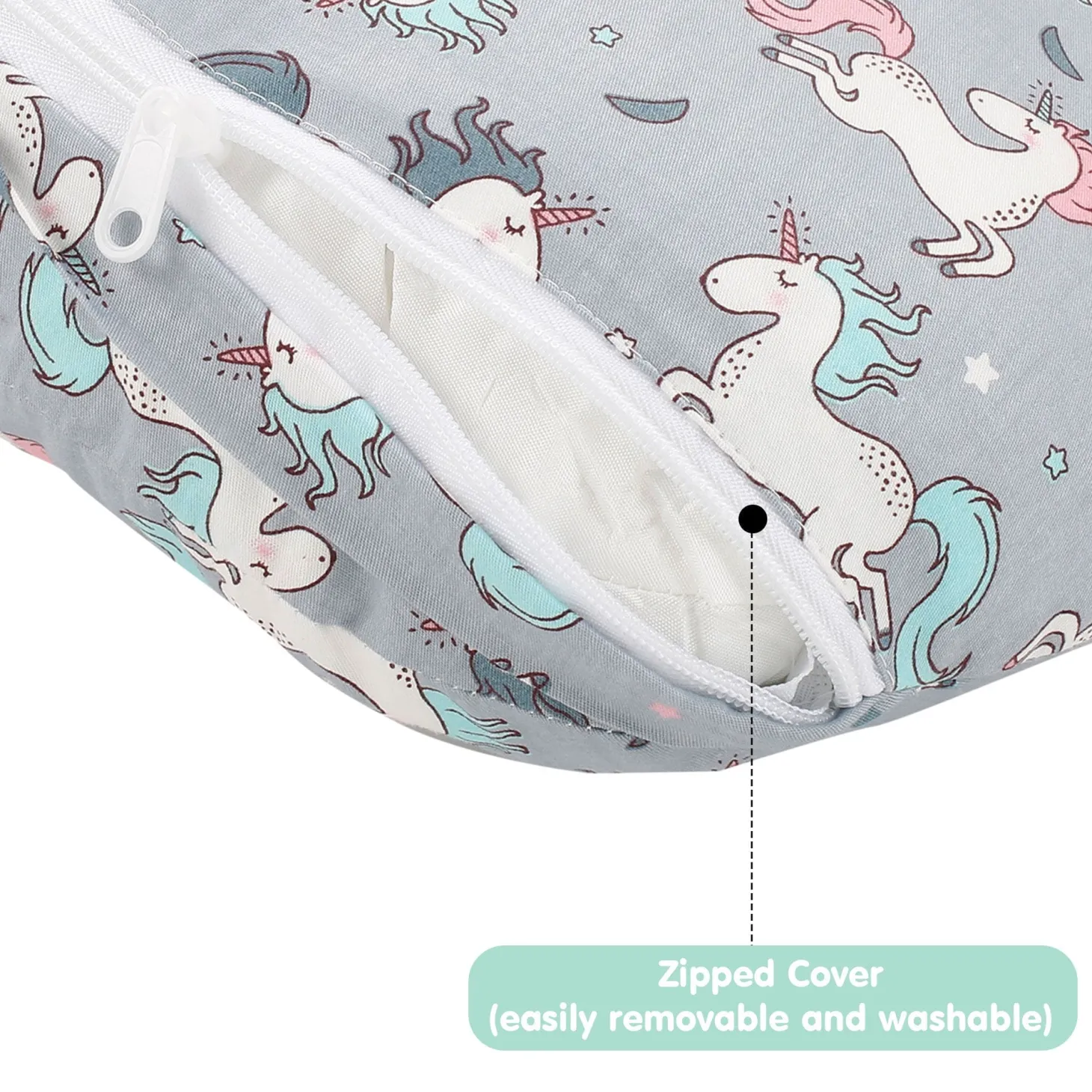 Unicorn Grey Feeding Pillow