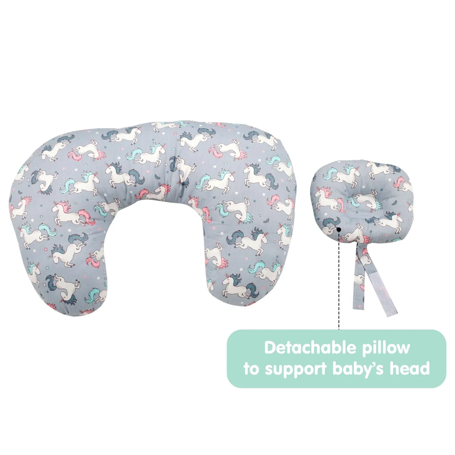 Unicorn Grey Feeding Pillow