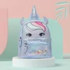 Unicorn Sequined Dual Tone Backpack Trendy Bag - Blue