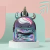 Unicorn Sequined Dual Tone Backpack Trendy Bag - Black
