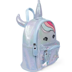 Unicorn Sequined Dual Tone Backpack Trendy Bag - Blue