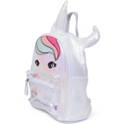 Unicorn Sequined Dual Tone Backpack Trendy Bag - White