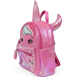 Unicorn Sequined Dual Tone Backpack Trendy Bag - Hot Pink