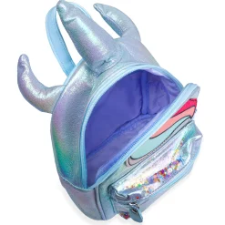 Unicorn Sequined Dual Tone Backpack Trendy Bag - Blue