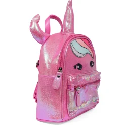 Unicorn Sequined Dual Tone Backpack Trendy Bag - Hot Pink