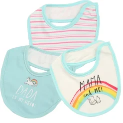 Unicorns And Rainbows Multicolour 3 Pk Bibs