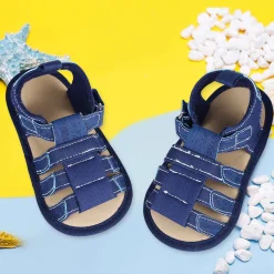 Velcro Hook-Loop Premium Anti-Slip Sandal Booties - Blue
