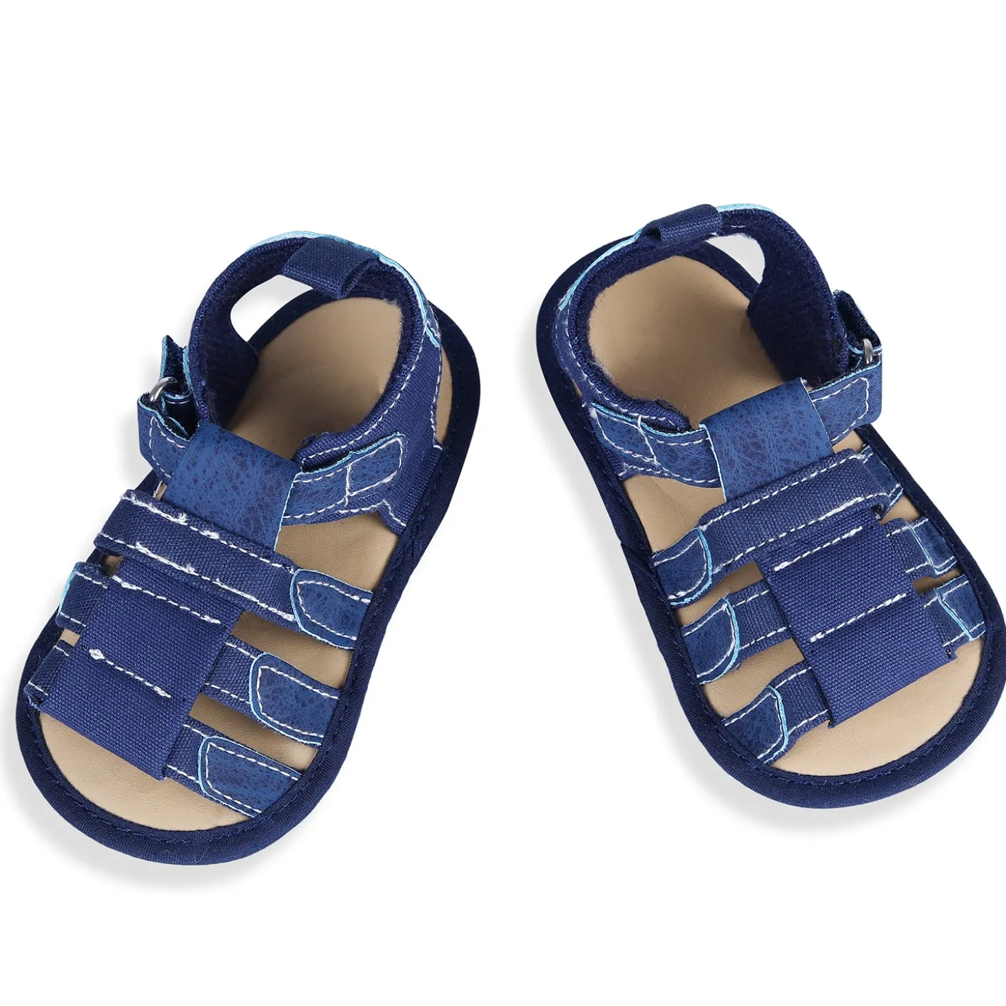 Velcro Hook-Loop Premium Anti-Slip Sandal Booties - Blue