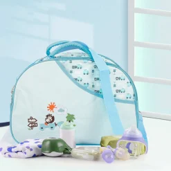 Vintage Train Blue Diaper Bag