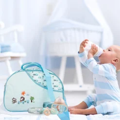 Vintage Train Blue Diaper Bag