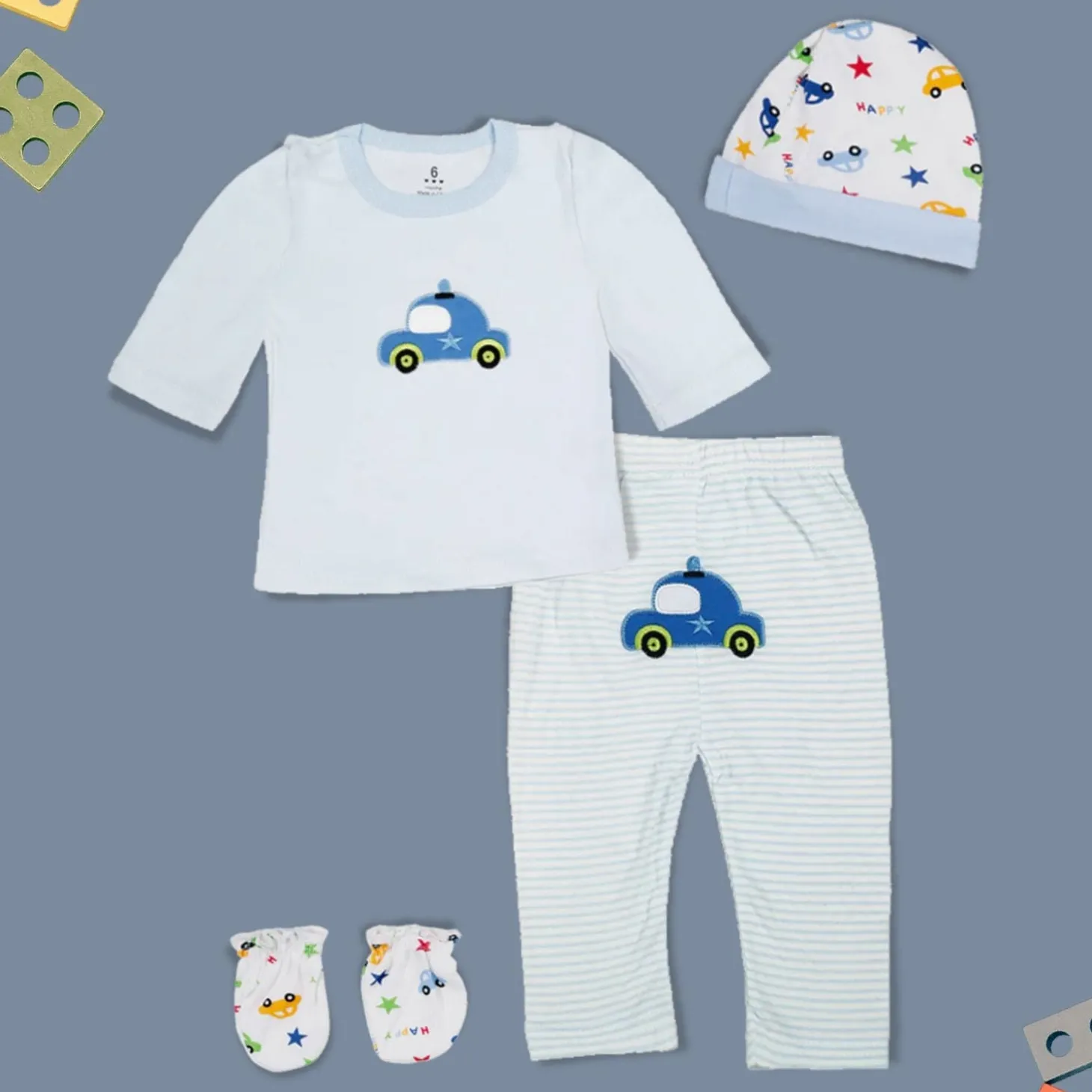 VIP Car Blue 4 Pcs Gift Set